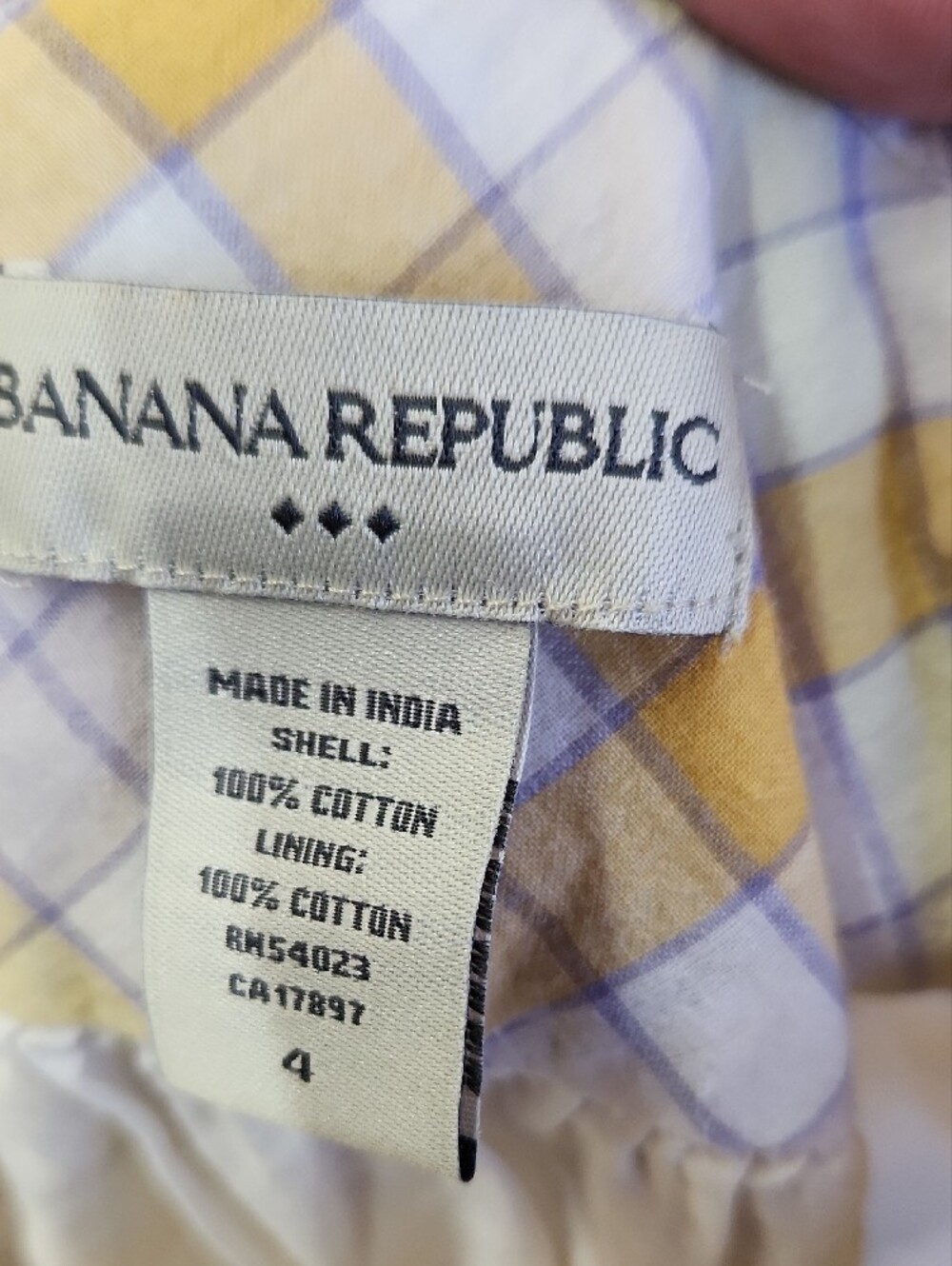 Banana Republic Yellow and White Plaid Midi Skirt - Picture 3 of 3